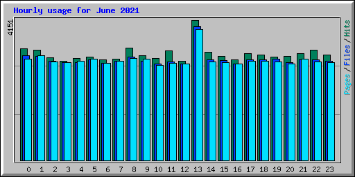 Hourly usage for June 2021